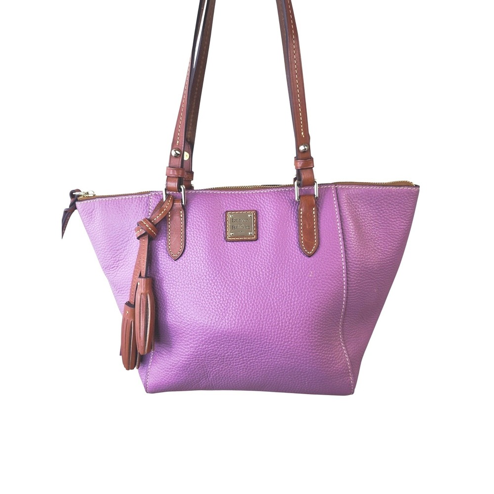 Dooney & Bourke Maxine Tote Pebble Leather Tote Orchid Purple Pink Zip Top Bag